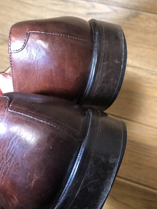 Johnston & Murphy men brown leather oxford lace up shoes, Cellini, size 11